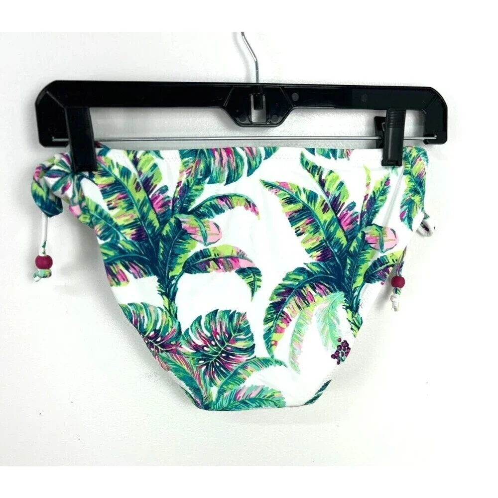 New Jessica Simpson Women Sz M Bikini Bottom Hipster Multicolor Floral Side Tie - Picture 8 of 8